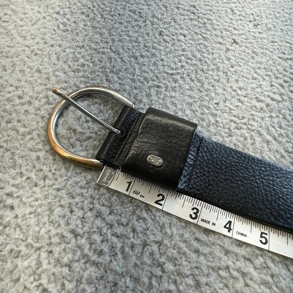 Lauren Ralph Lauren Belts Mens Large Black Italian‎ Leather w/Brass Buckle READ